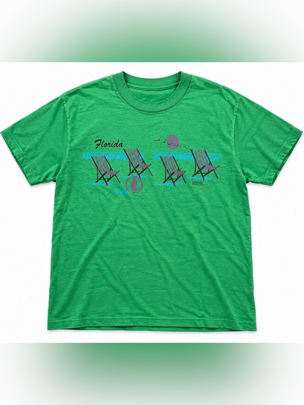 Vintage Screen Stars Best Florida Graphic T-Shirt XL Green made in USA 🇺🇸
